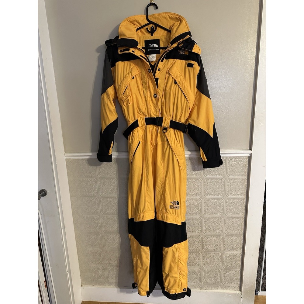 Vintage North Face Ski Suit Black And Yellow Size 8. Excellent Condition.